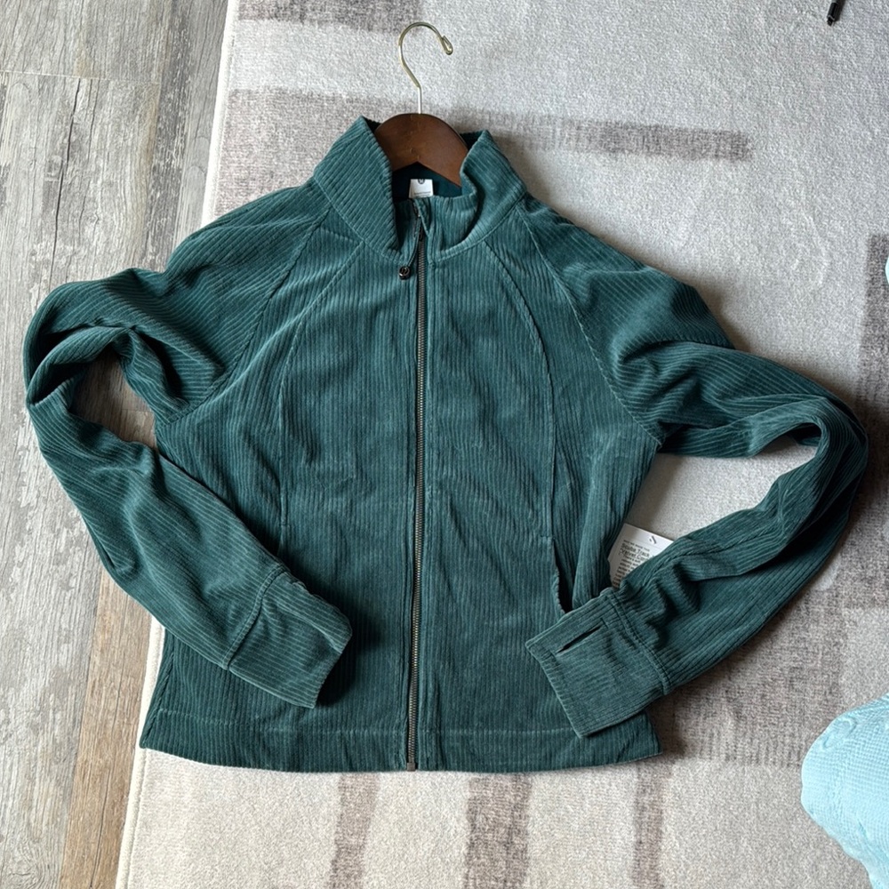 Lululemon Scuba Track Jacket Velvet Cord NWT Size 10